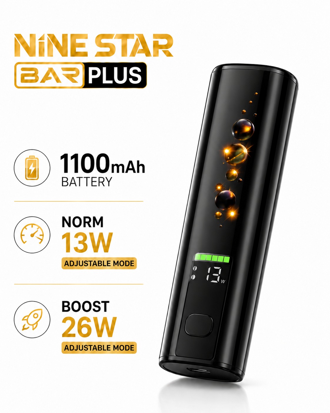 Nine Star Bar Plus Device Kit 1100mAh Pod — Nine Star Replacement pod