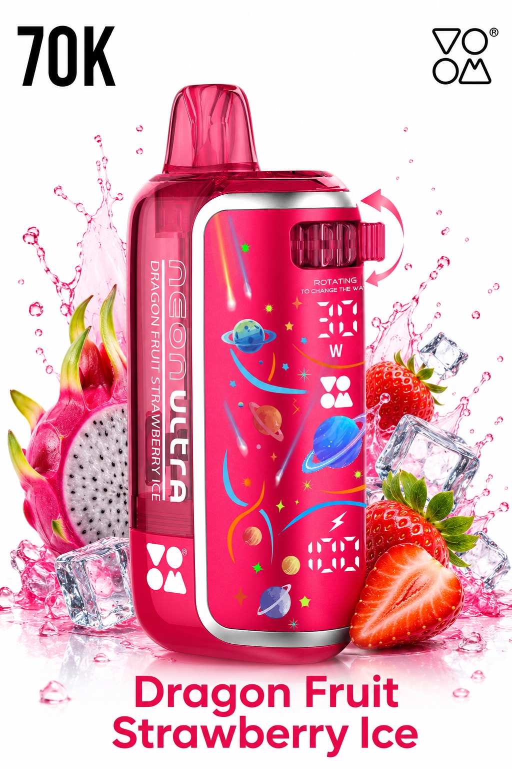 Voom Ultra 70K Puffs Dragon Fruit Strawberry Ice — VOOM 70,000 puffs